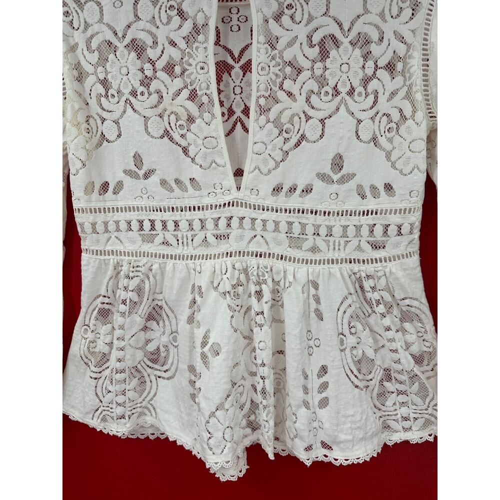 Spell & The Gypsy Collective Designs White Lace Clover Top Blouse Size Small - Picture 12 of 16